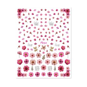 Moyra Vizes matrica válogatás No. 15 Dried flowers Pink