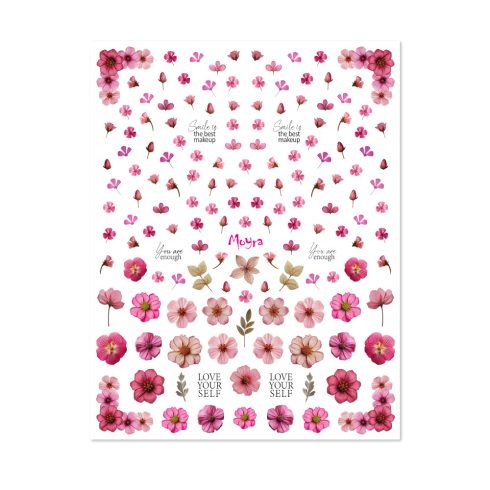 Moyra Vizes matrica válogatás No. 15 Dried flowers Pink