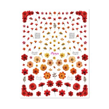 Moyra Vizes matrica válogatás No. 16 Dried flowers Red