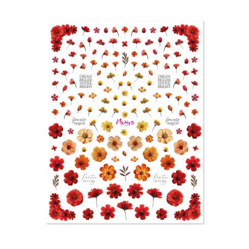Moyra Vizes matrica válogatás No. 16 Dried flowers Red