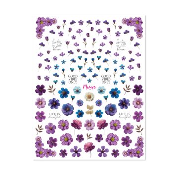 Moyra Vizes matrica válogatás No. 17 Dried flowers Purple